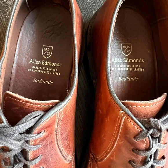 Allen Edmonds Badlands Brown Leather Oxford Shoes - Picture 2 of 10